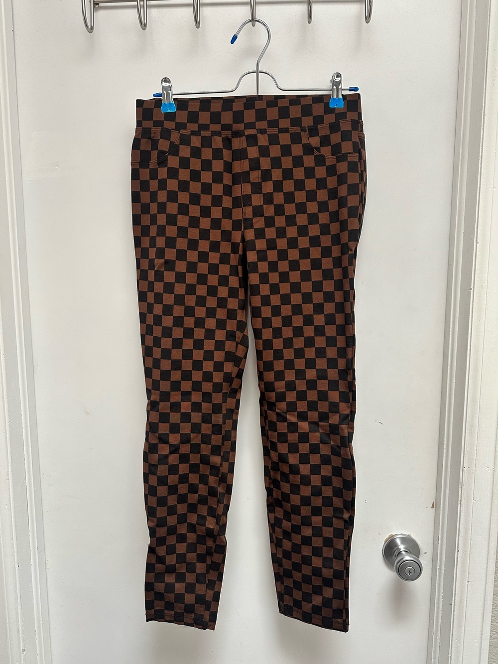 Sanctuary x Anthropologie Brown & Black Checkered Pull-On Women's Pants – Size M